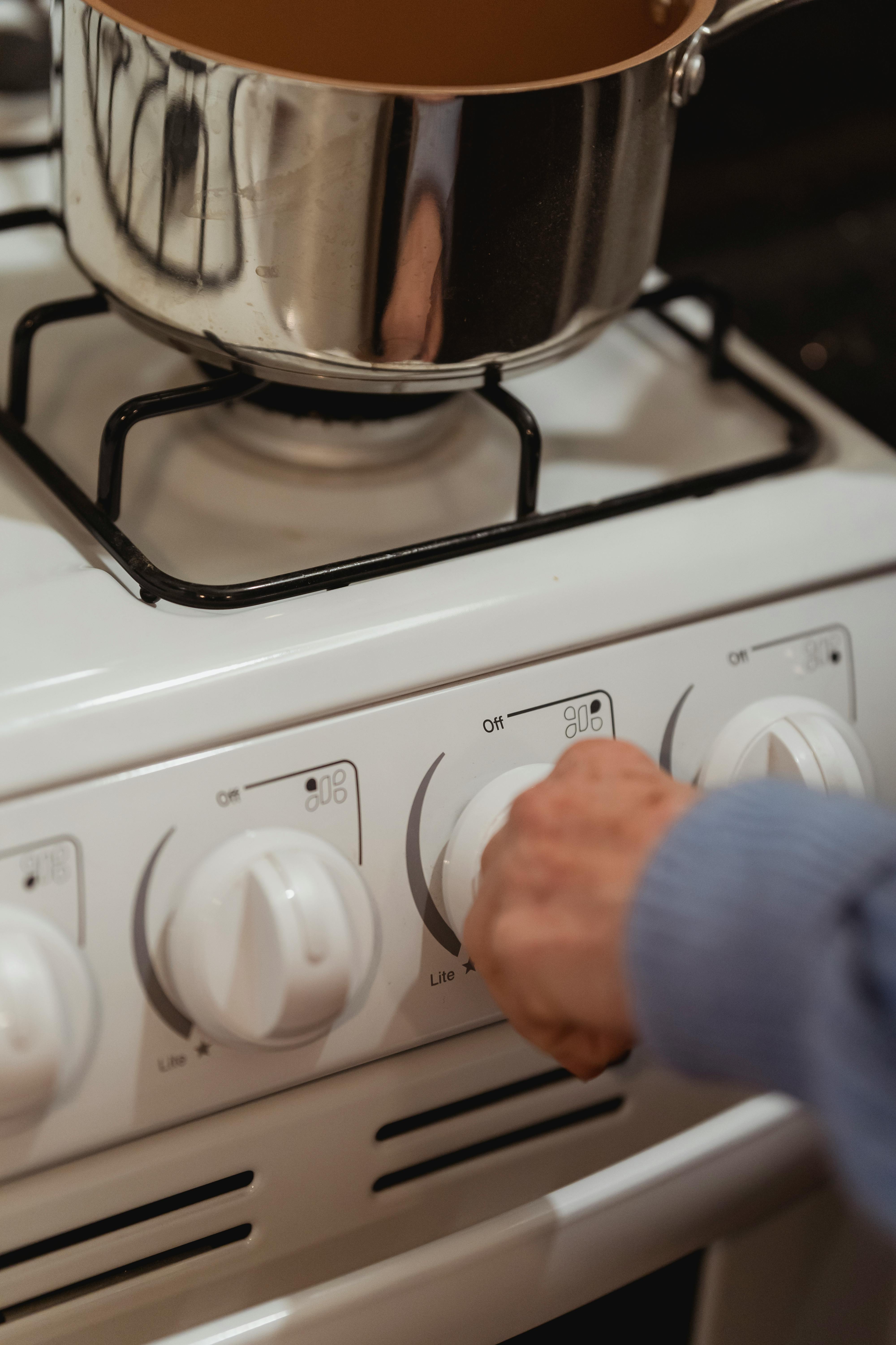 Kitchen stove with wall above